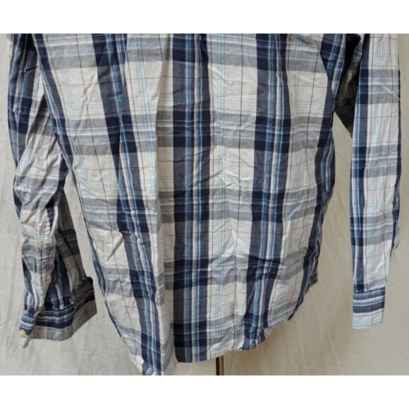 Wrangler Jeans Co Mens XL Blue Plaid Long Sleeves Button Up Western Shirt - Picture 9 of 11